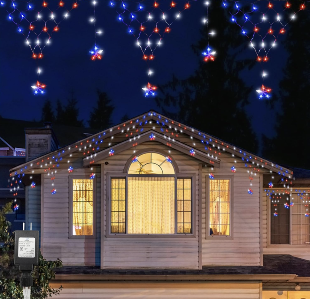 4th of July Patriotic Curtain Lights!
